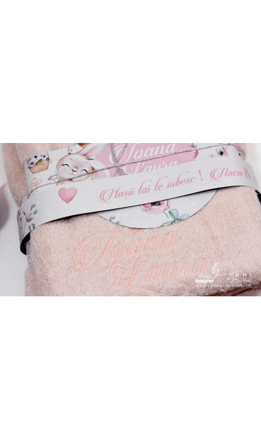 Trusou cu fluturi si flori ideal pentru un botez primavara Pink Spring 19